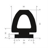 Volrubber fenderblok LxBxH=400x80x82mm