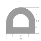 Volrubber fenderprofiel grijs BxH=100x95mm (L=5m)