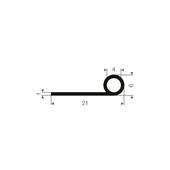 Volrubber kraalprofiel BxH= 21x6mm (L=50m)