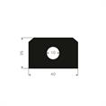 Volrubber luikenpakking BxH=40x25mm (L=15m)