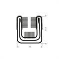 Volrubber met metaal raamloopprofiel BxH=10x11,5mm (L=2m)