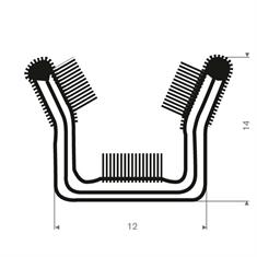 Volrubber met metaal raamprofiel 10-11mm / BxH=12x14mm (L=30m)