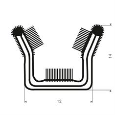 Volrubber met metaal raamprofiel 10-11mm / BxH=12x14mm