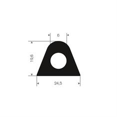 Volrubber pyramide profiel EPDM BxH=24,5x20mm (L=20m)
