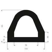 Volrubber stootprofiel BxH=110x95mm (L=5m)