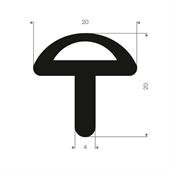 Volrubber T-profiel BxH=20x20mm (L=50m)