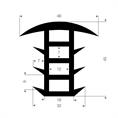 Volrubber T-profiel BxH=48x45mm (L=25m)