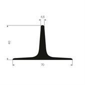 Volrubber T-profiel BxH=70x40mm (L=5m)