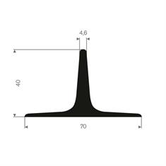 Volrubber T-profiel BxH=70x40mm (L=5m)