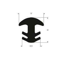 Volrubber T-profiel BxH=9x9mm (L=100m)