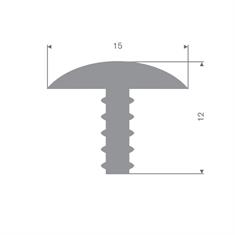 Volrubber T-profiel grijs BxH=15x12mm (L=10m)