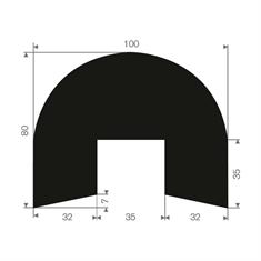 Volrubber U-fenderprofiel 35mm /100x80mm (L=5m)