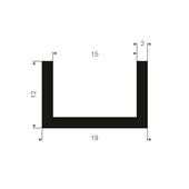 Volrubber U-profiel 15mm / BxH= 19x12mm (L=50m)