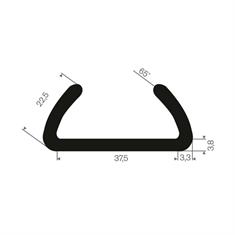 Volrubber U-profiel 37mm / BxH= 43,8x22,5mm (L=50m)