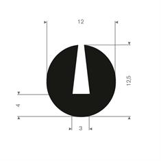 Volrubber U-profiel 3mm / BxH=12,5x12,5mm (L=100m)