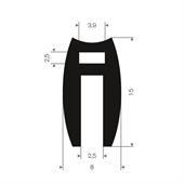 Volrubber U-profiel 3mm / BxH= 8x15mm (L=50m)