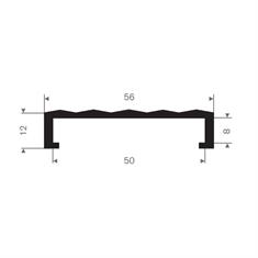 Volrubber U-profiel 50mm / BxH=56x12mm (L=25m)