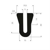Volrubber U-profiel 5mm / BxH=21,5x30mm (L=50m)