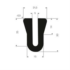 Volrubber U-profiel 5mm / BxH=21,5x30mm (L=50m)