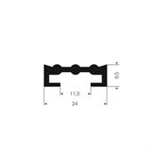 Volrubber U-profiel BxH= 24x8,5mm (L=50m)