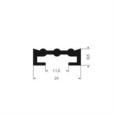 Volrubber U-profiel BxH= 24x8,5mm (L=50m)